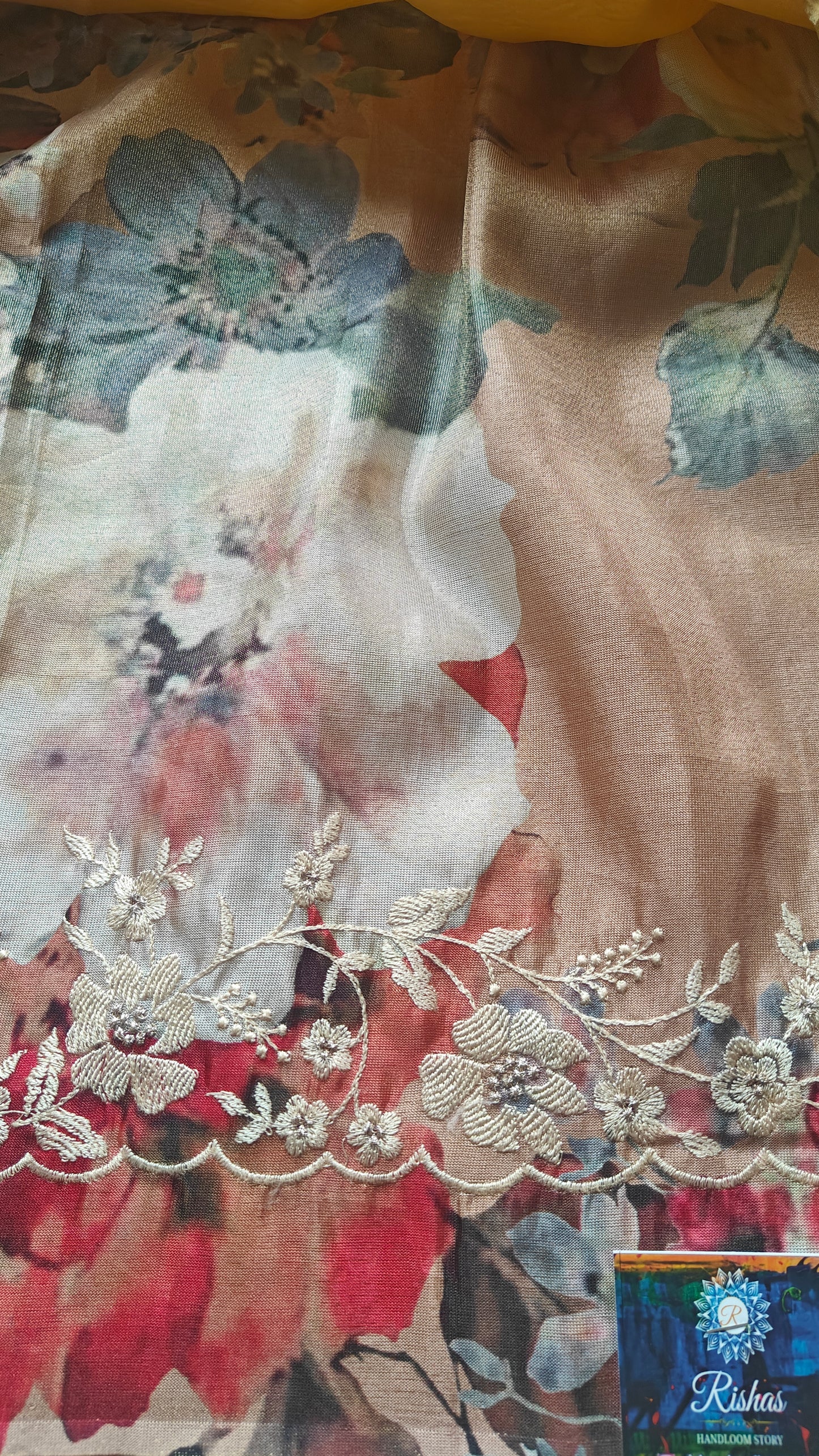 Light golden pure soft tissue silk