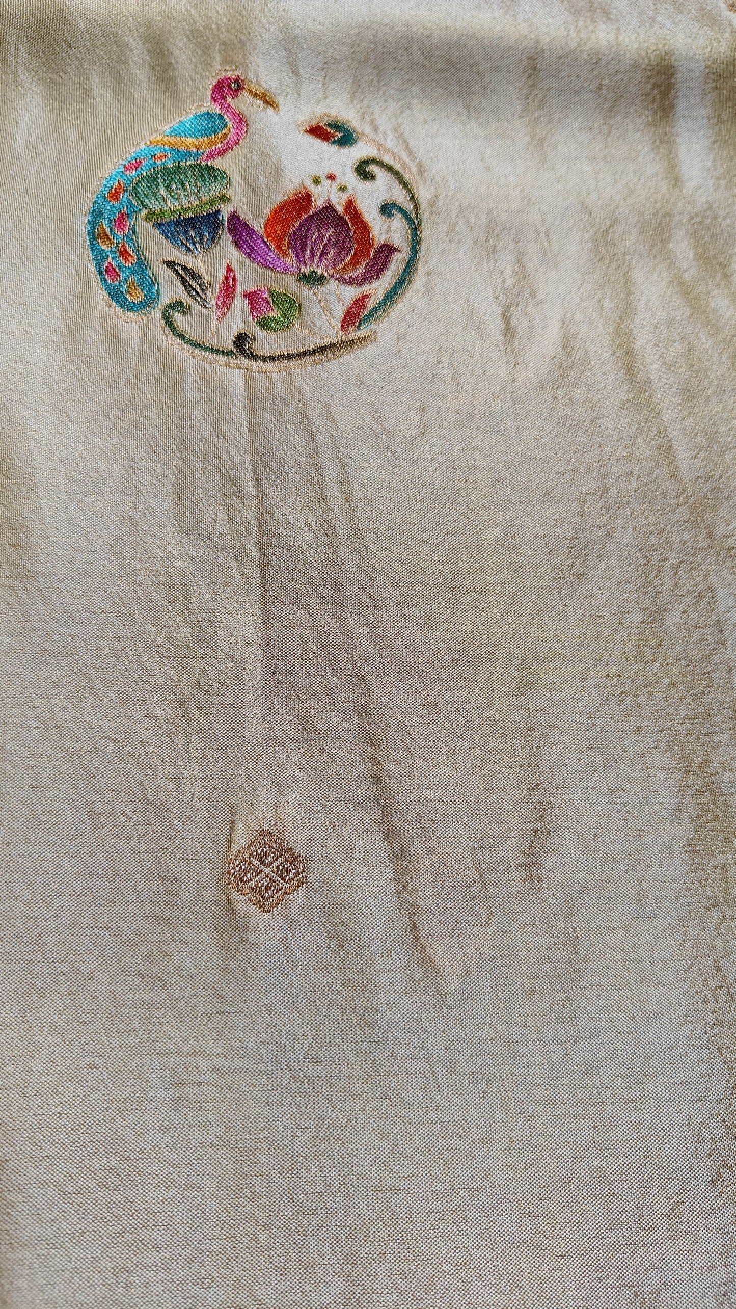 Ivory gold Pure soft tissue silk