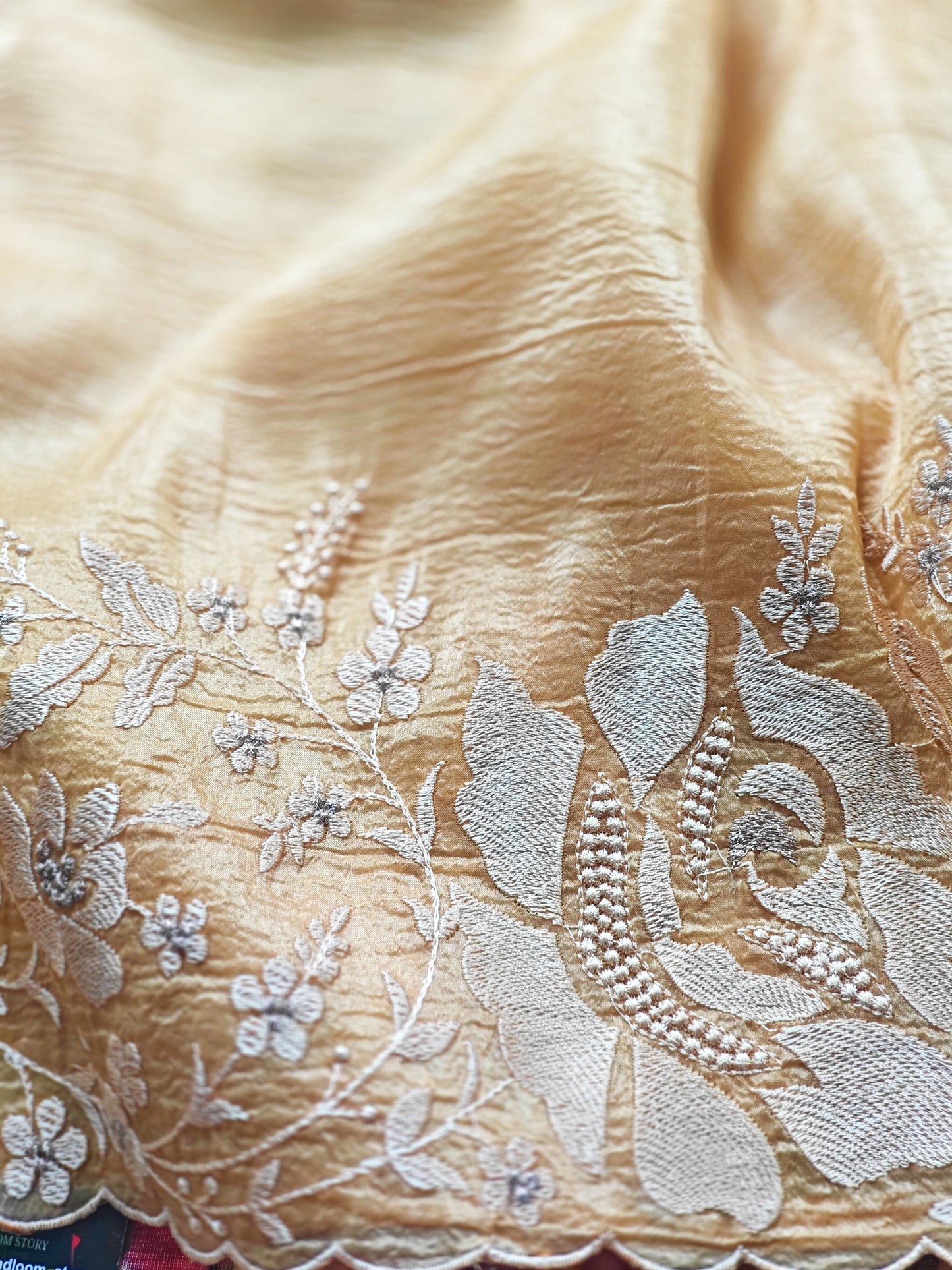 Light golden pure soft tissue silk