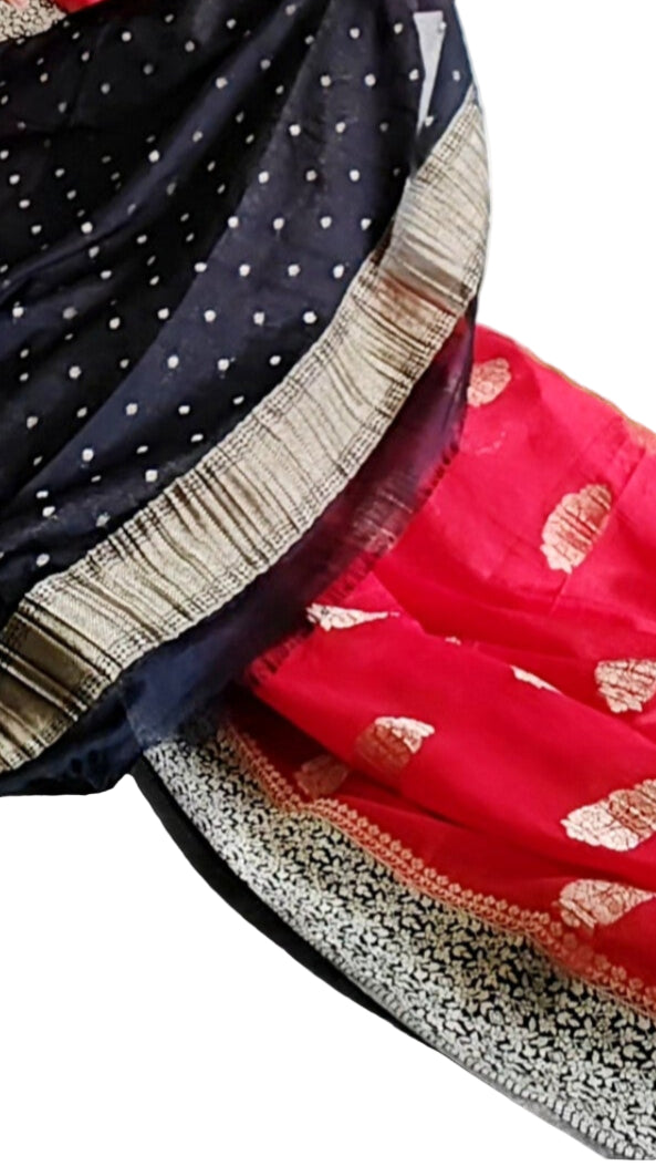 Red & Black Pure chinnon silk