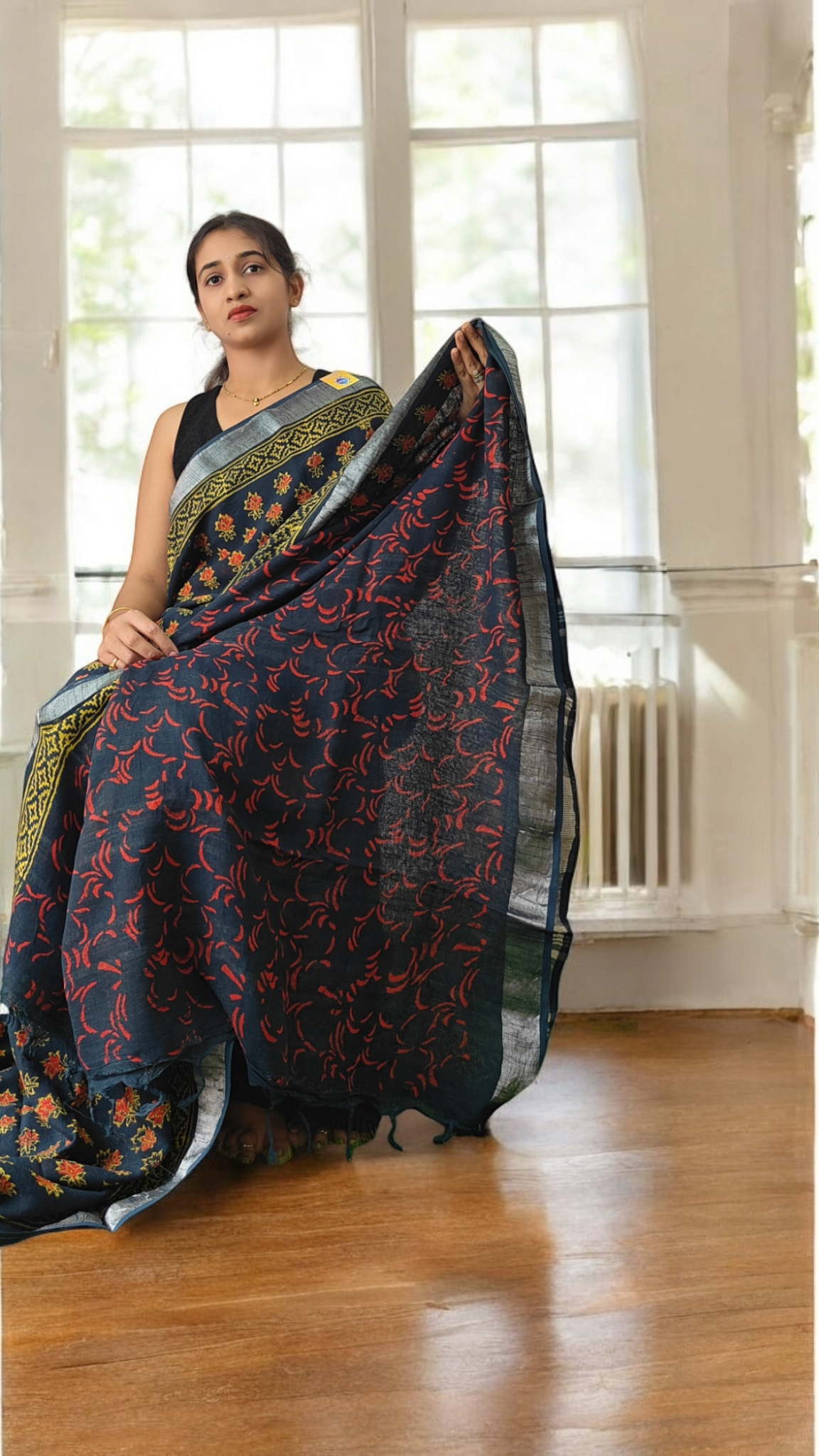 Aarna Green Linen Saree