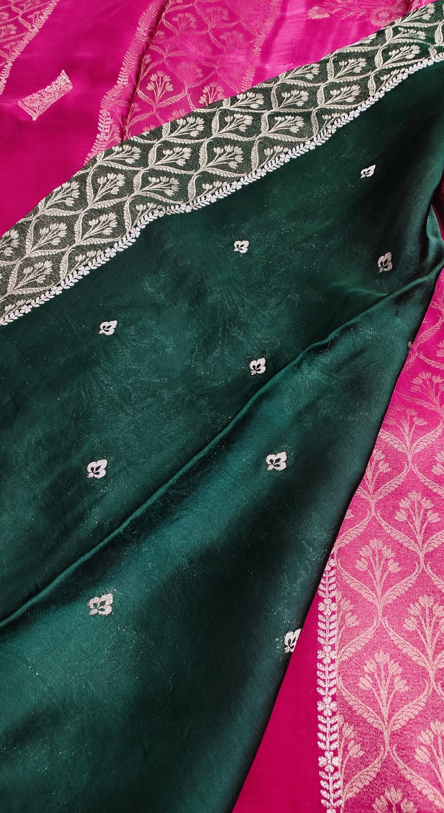 Dark pink pure satin crepe silk