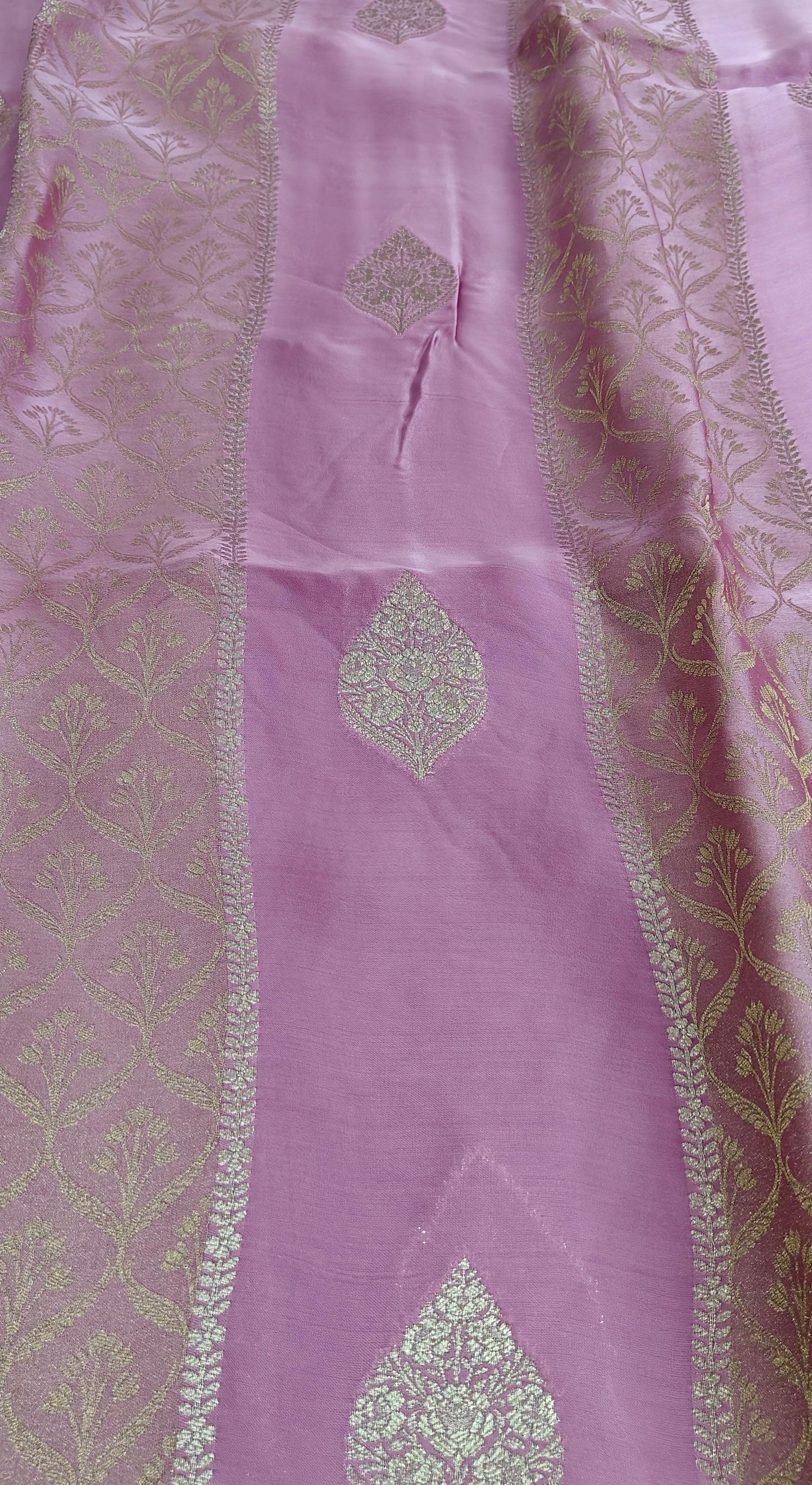 Light Pink pure satin crepe silk saree