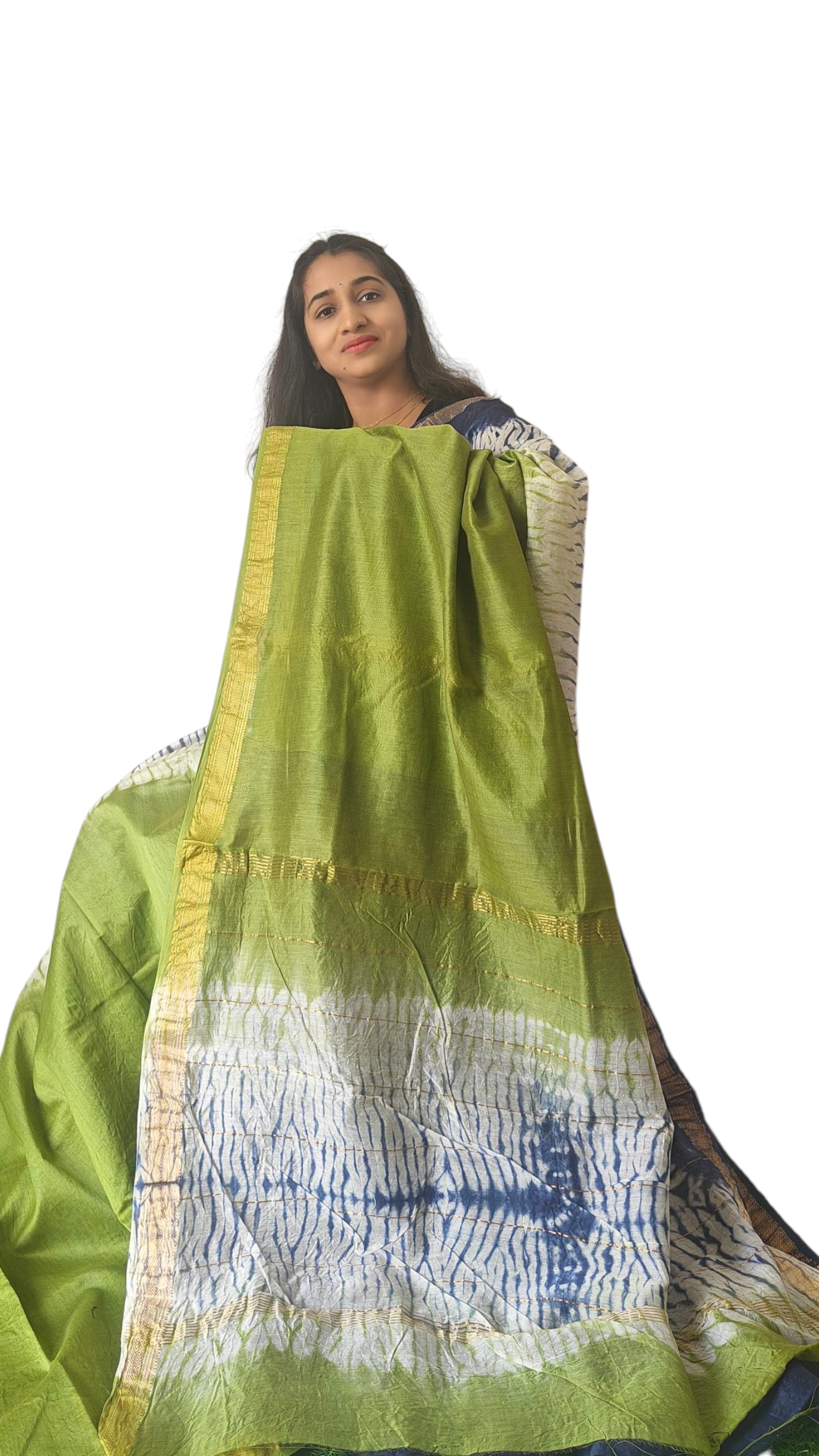 Light Green Maheshwari silk cotton saree