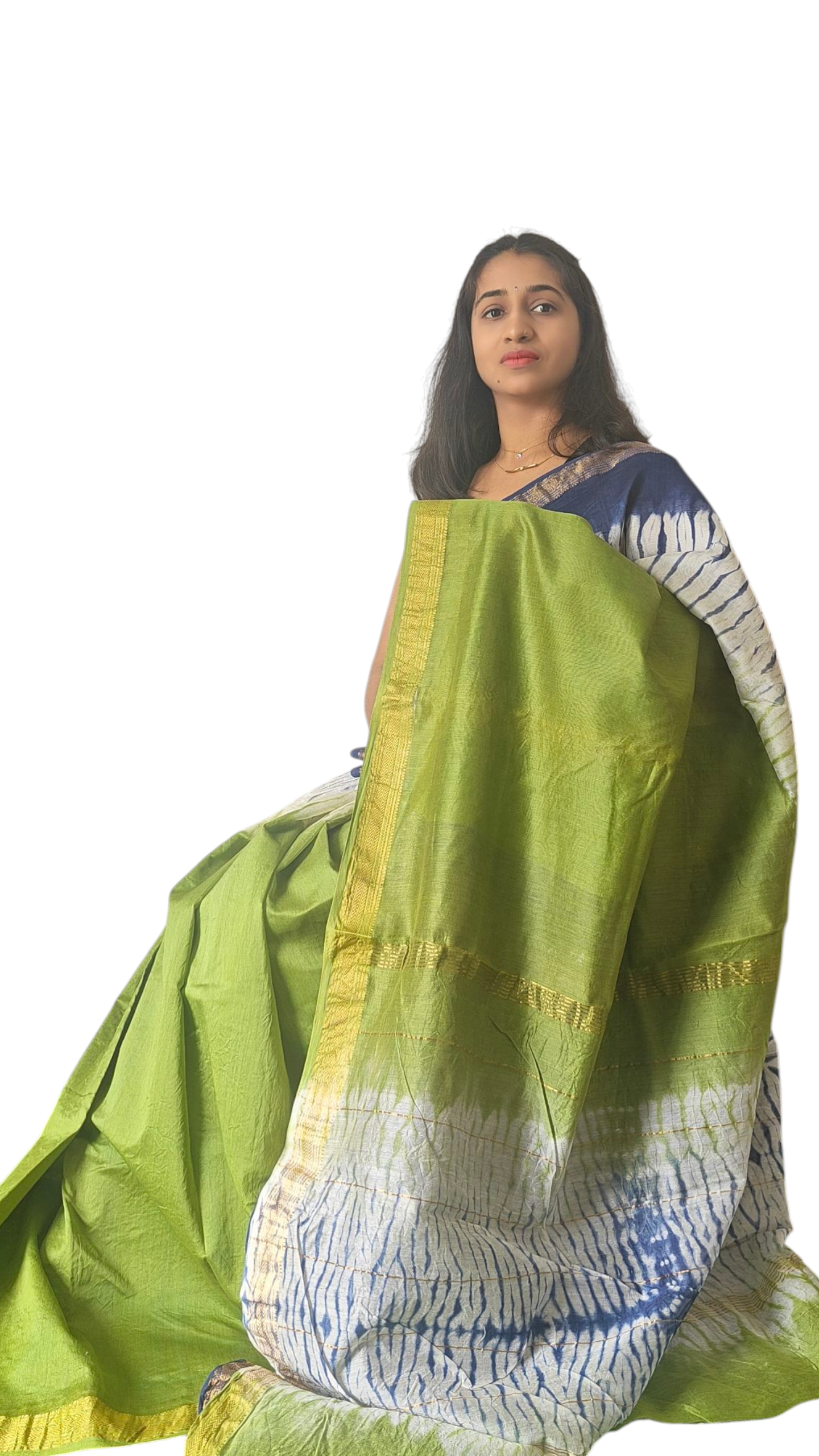 Light Green Maheshwari silk cotton saree