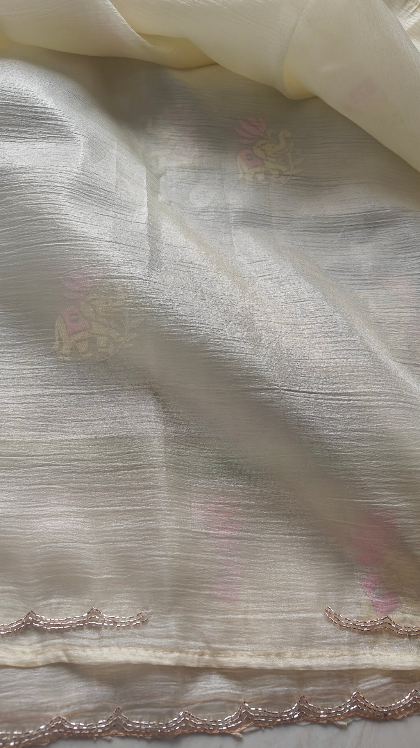 Pure soft glass tissue saree