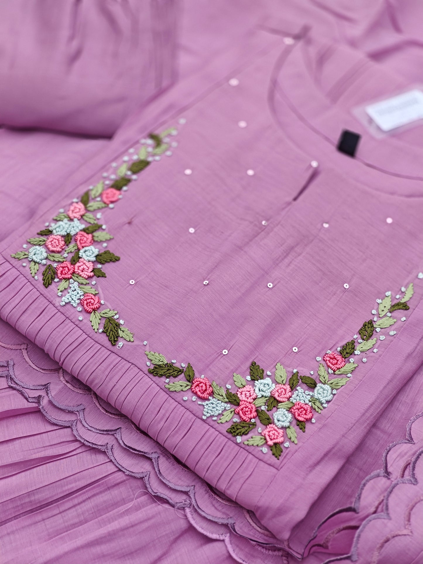 Mul chanderi mauve