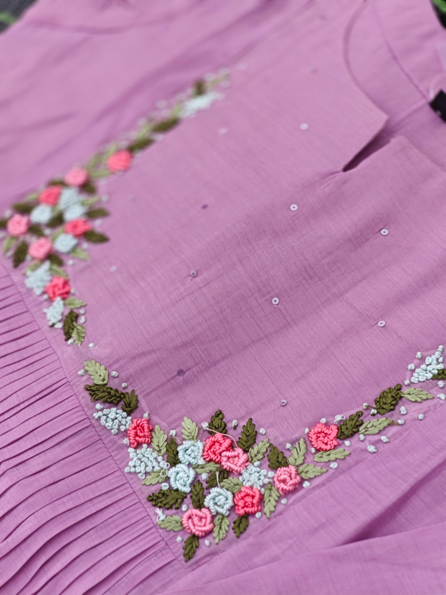 Mul chanderi mauve