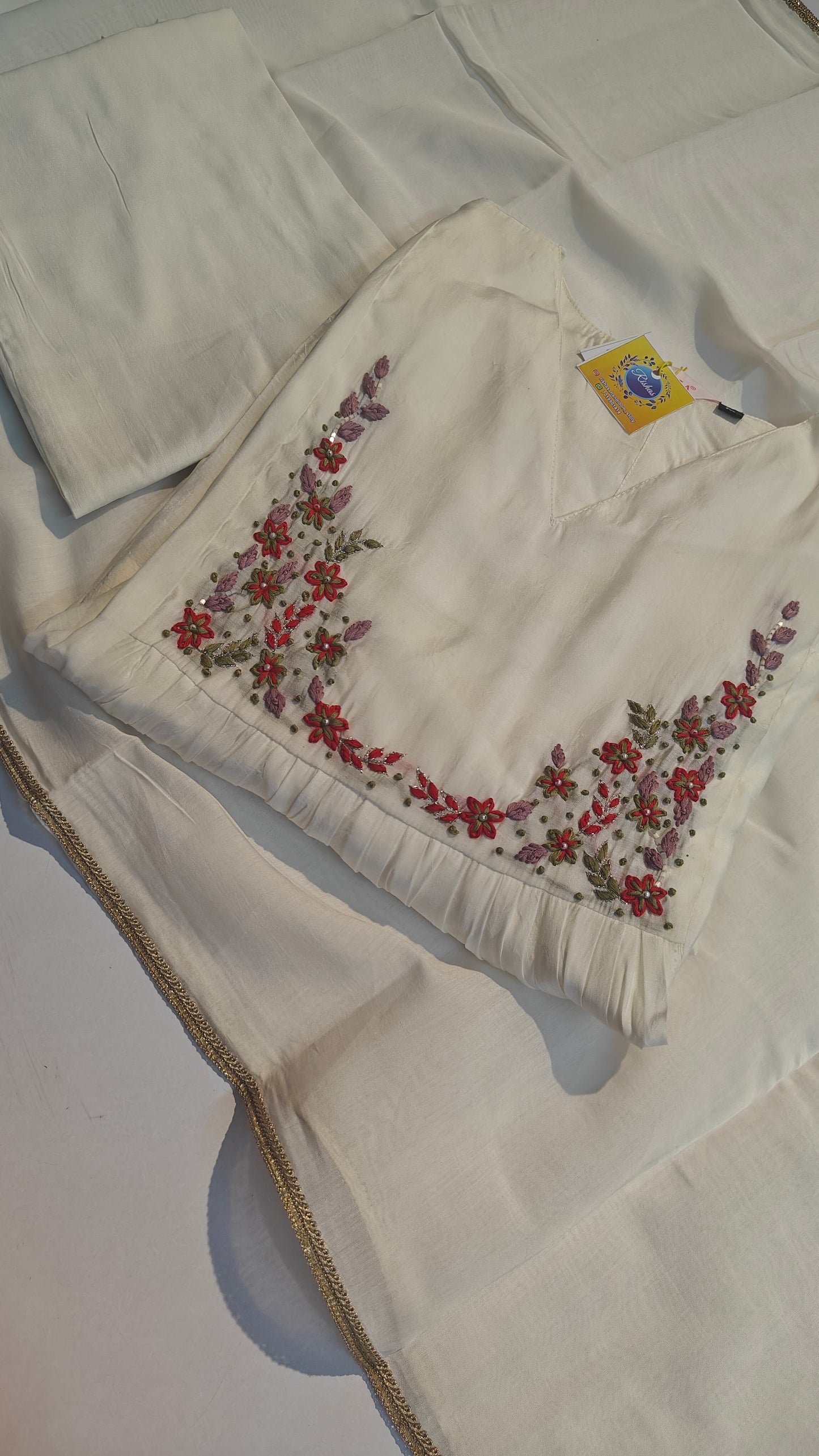 Mul chanderi white