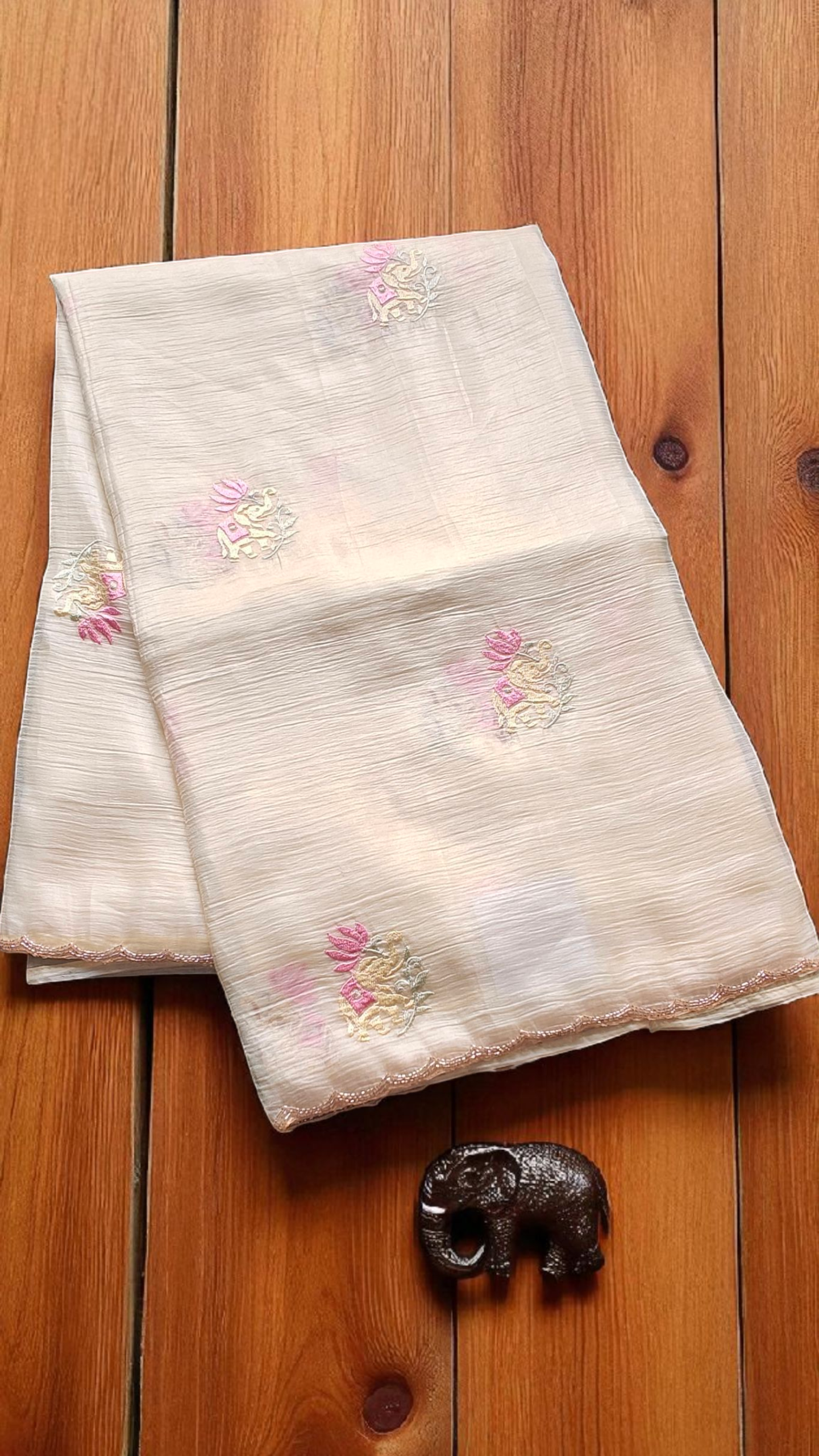 Pure soft glass tissue saree