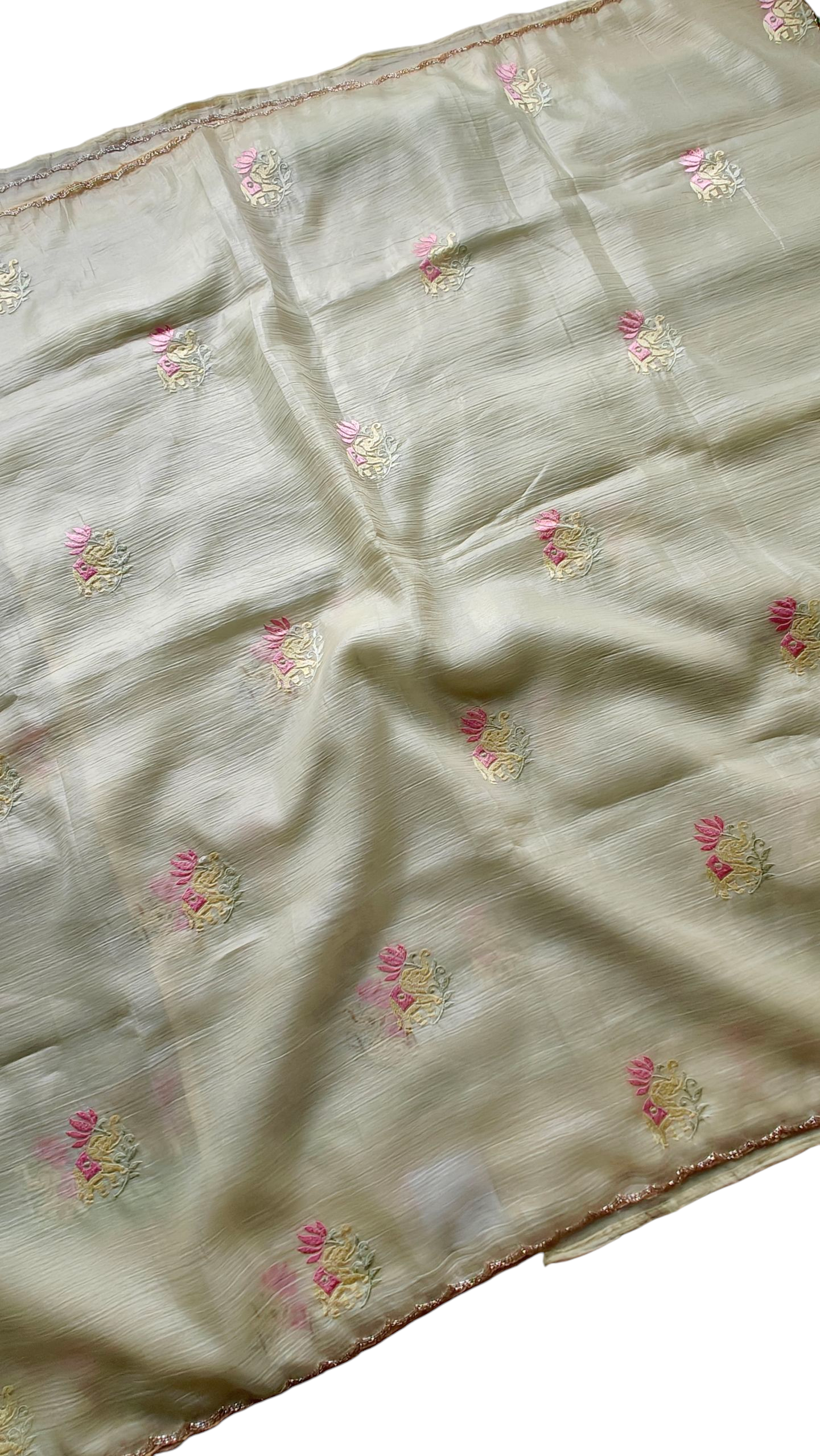 Pure soft glass tissue saree