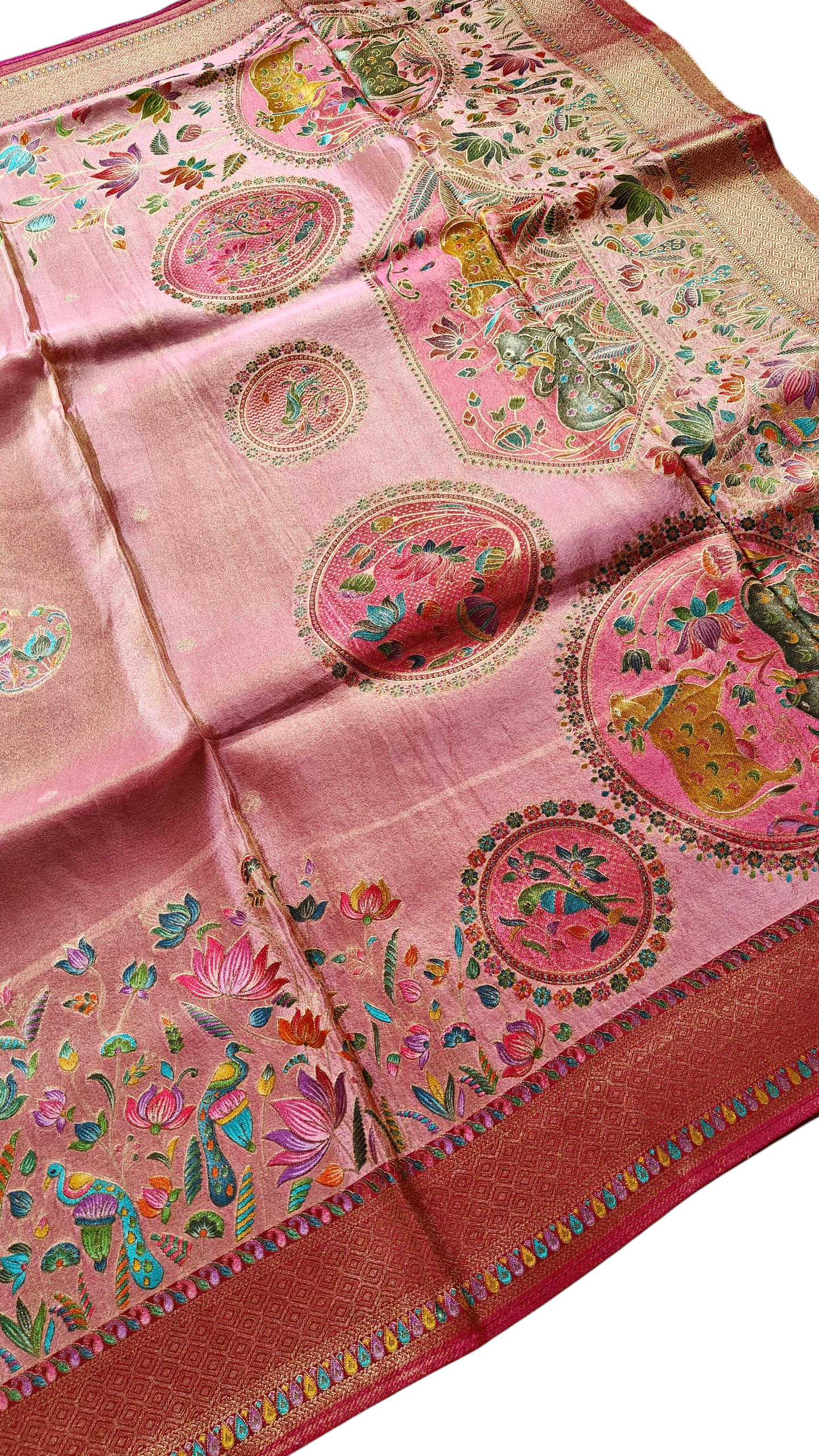 Pink Pure soft tissue silk