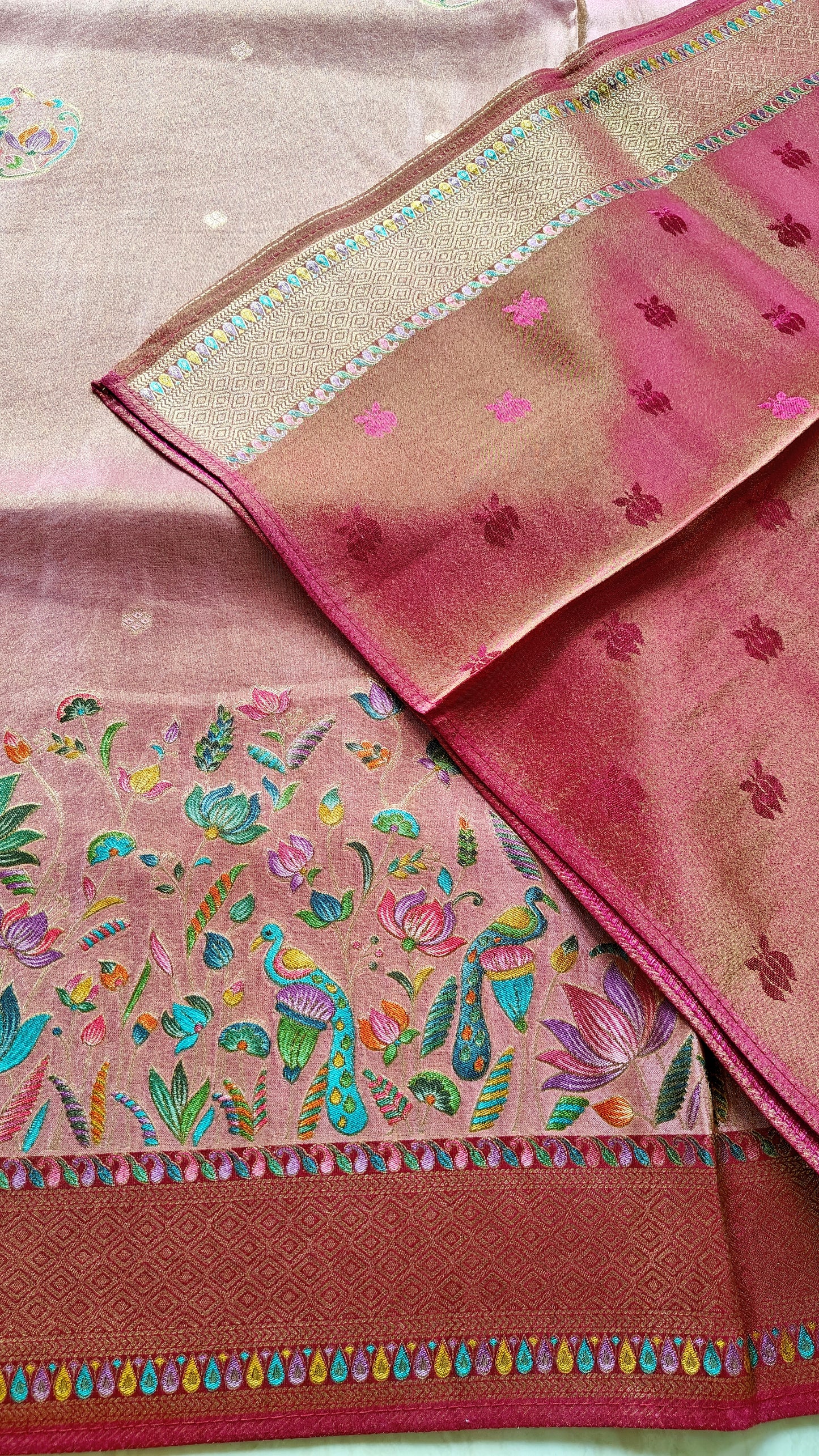 Pink Pure soft tissue silk