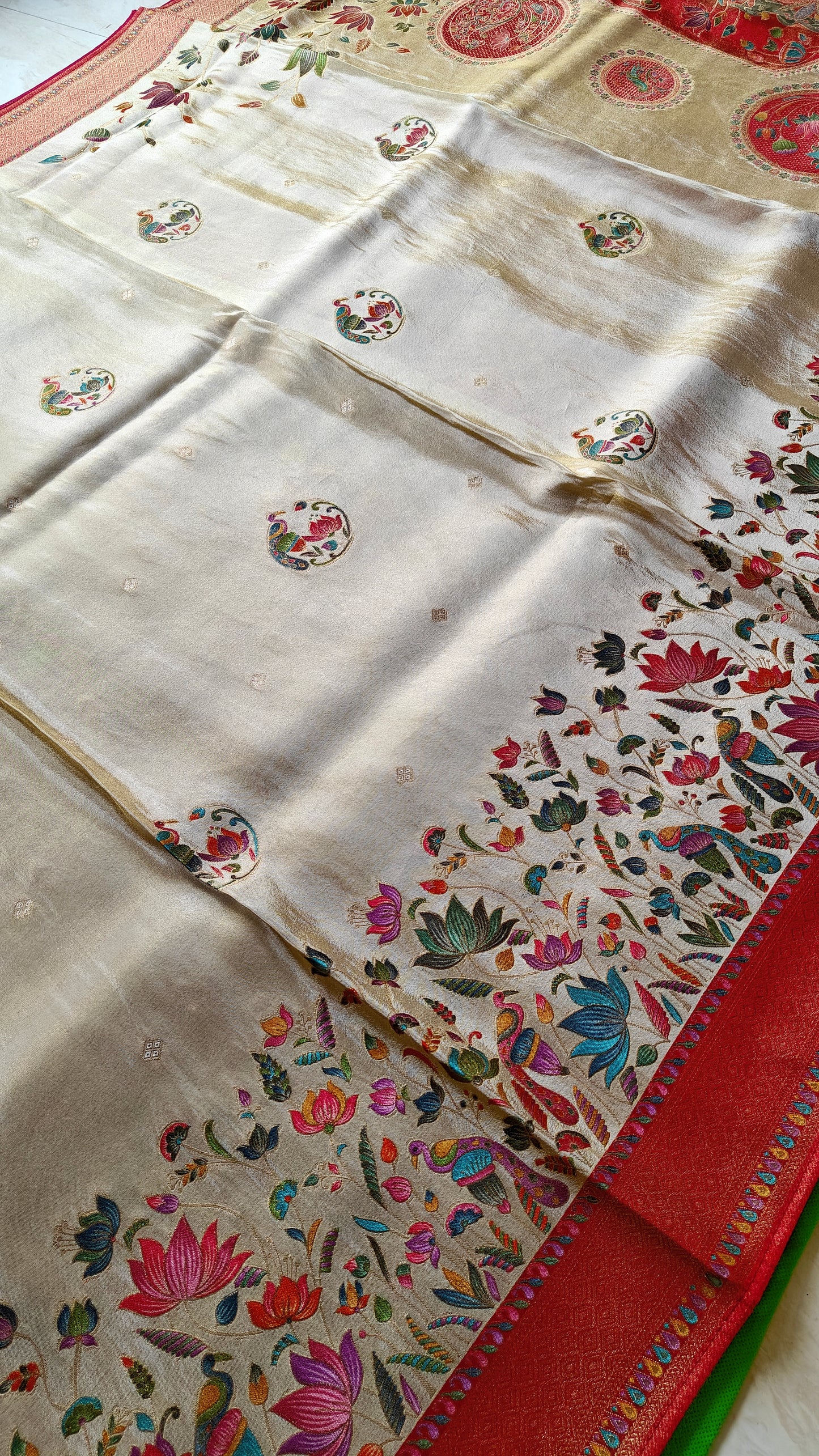 Ivory gold Pure soft tissue silk