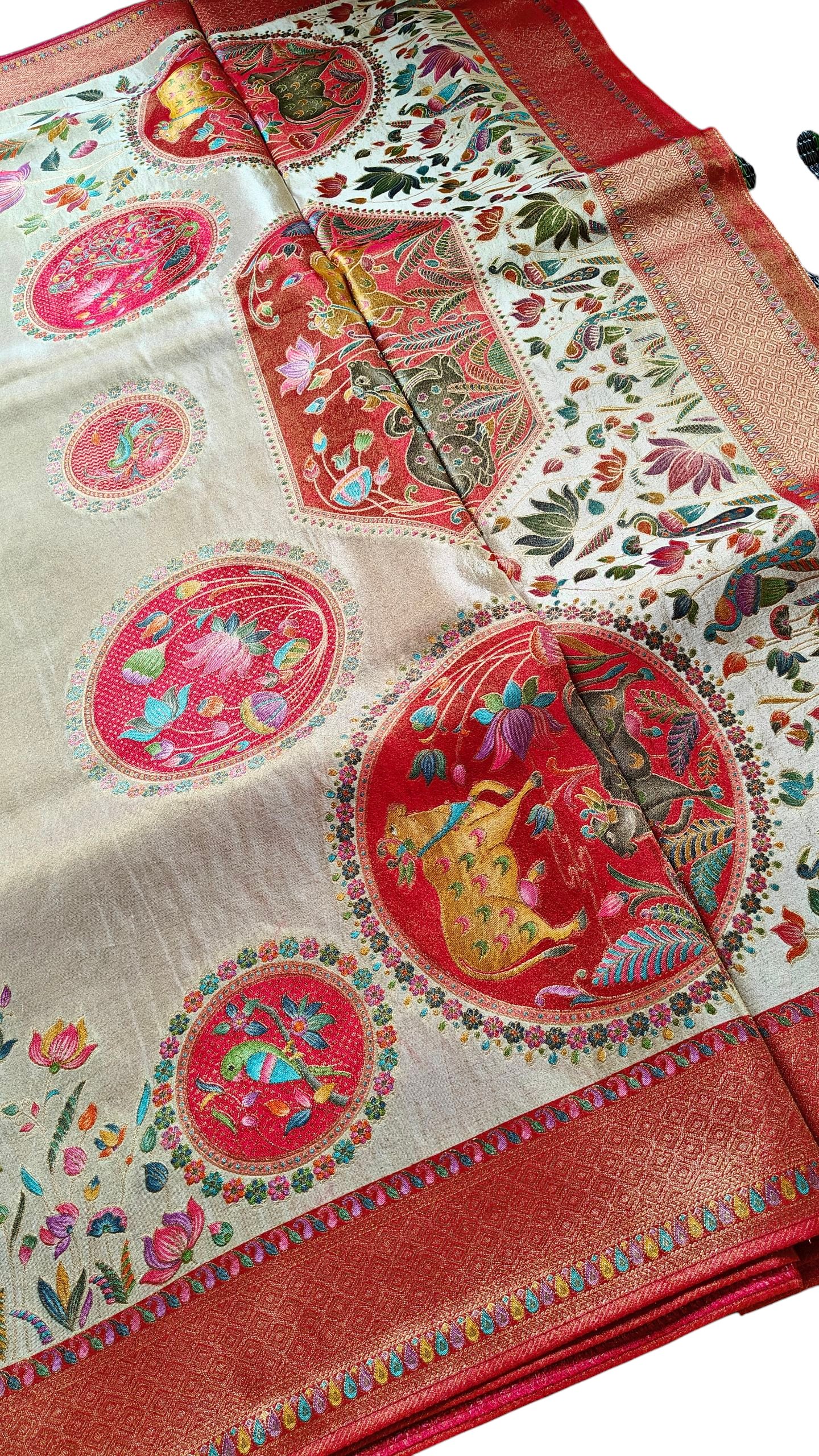 Ivory gold Pure soft tissue silk