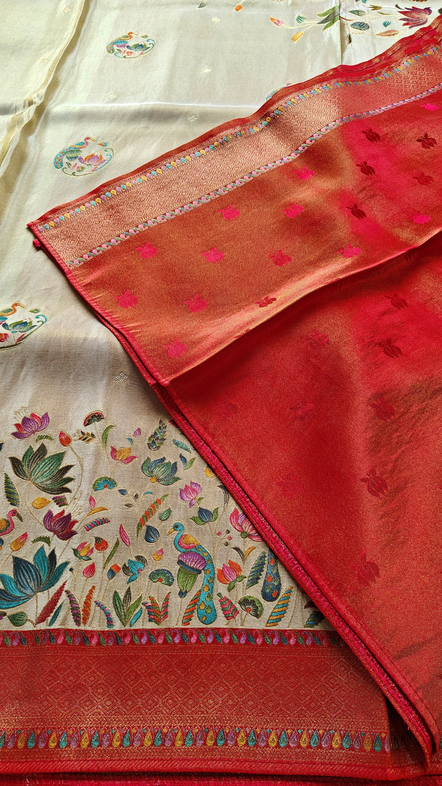 Ivory gold Pure soft tissue silk