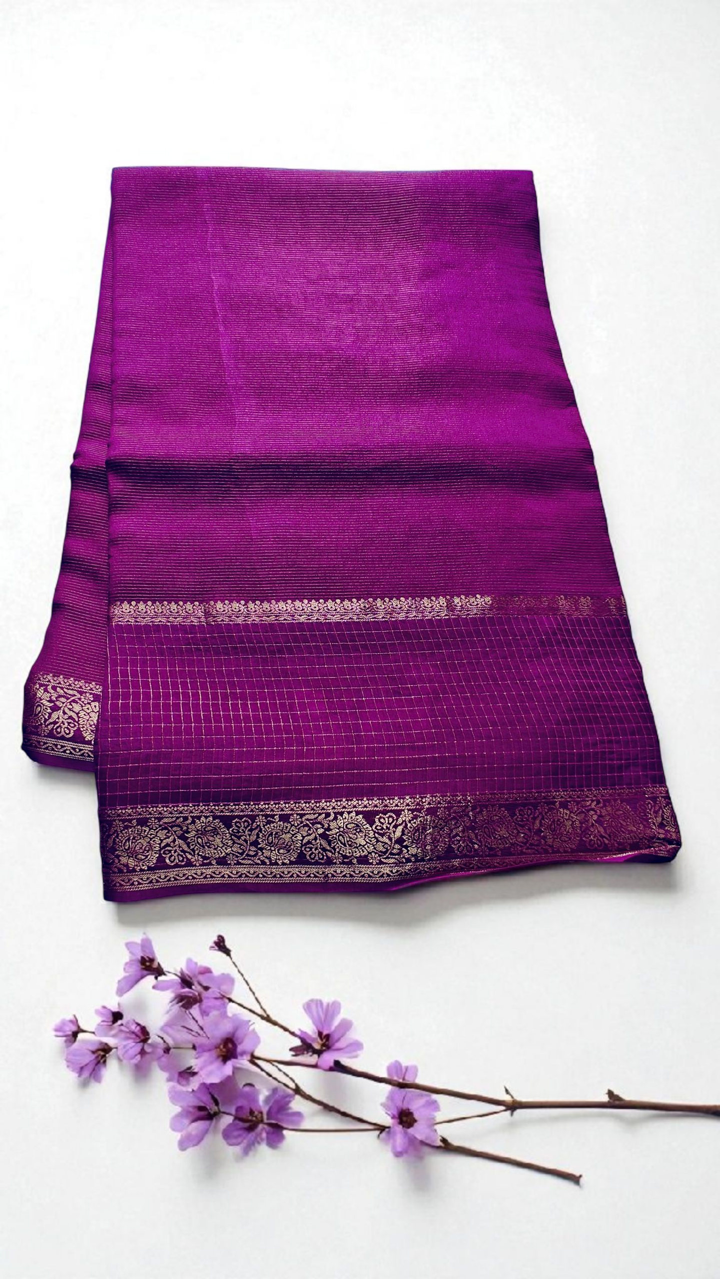 Deep purple pure munga silk