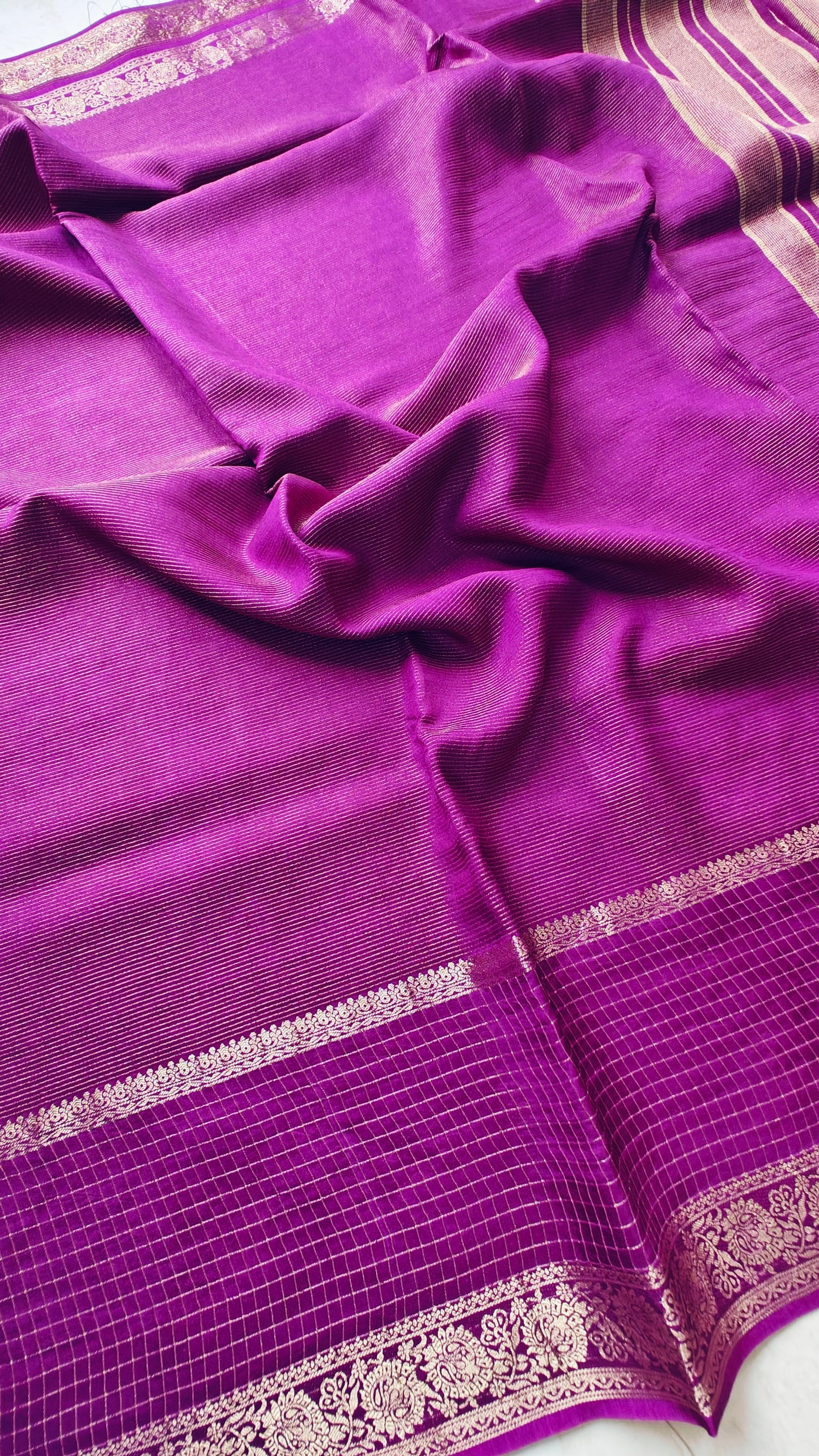 Deep purple pure munga silk