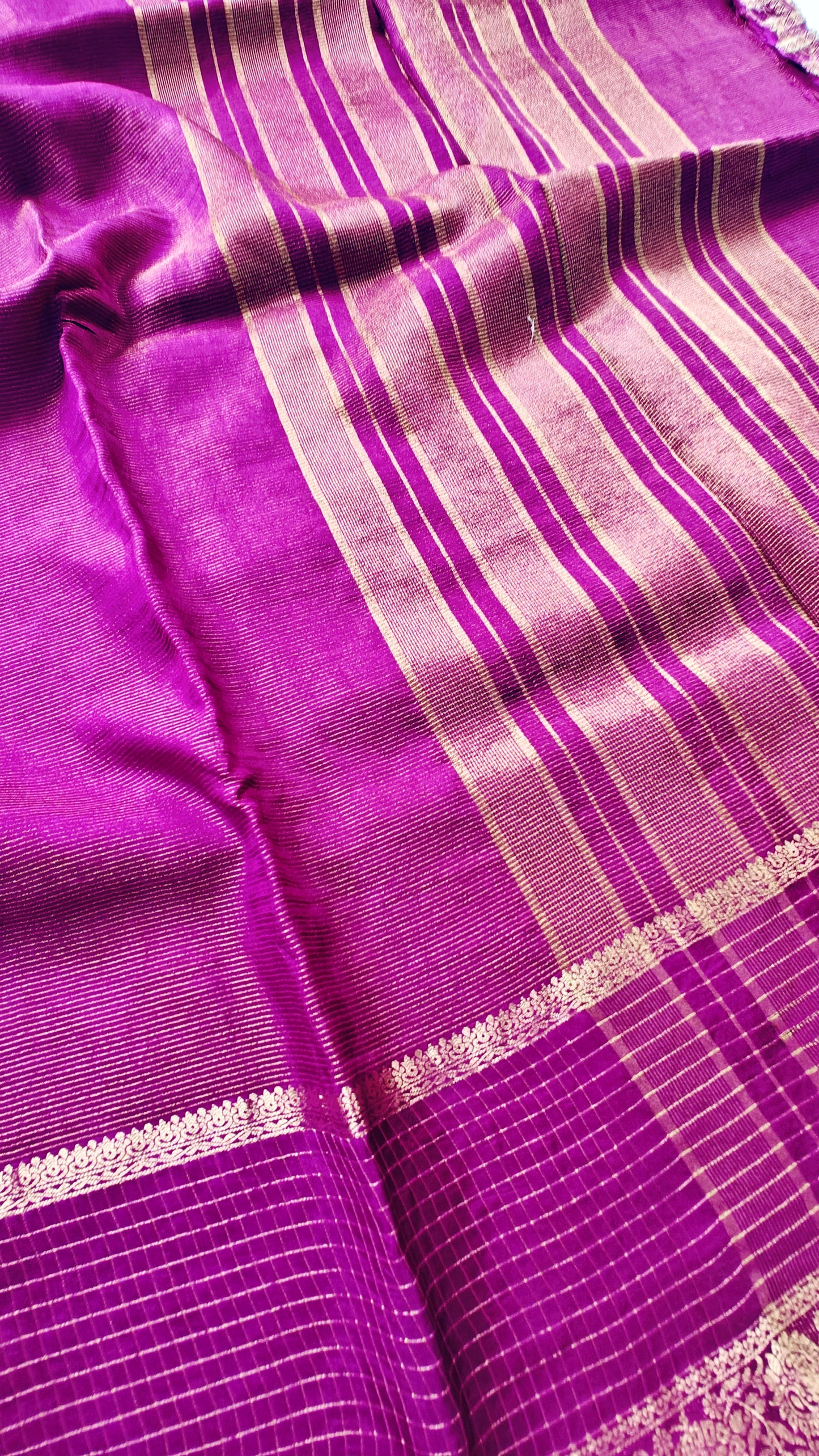 Deep purple pure munga silk