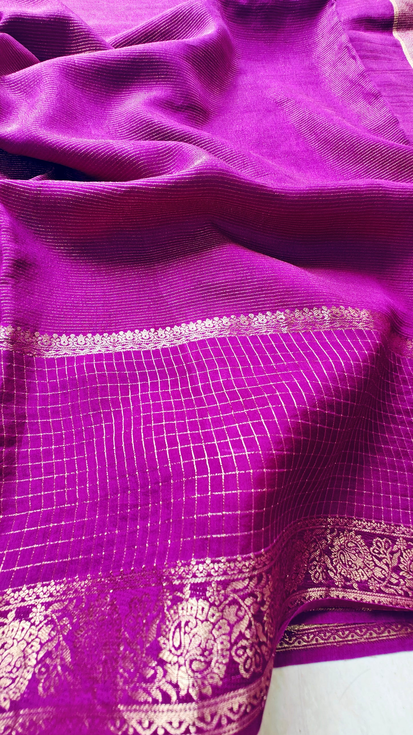 Deep purple pure munga silk