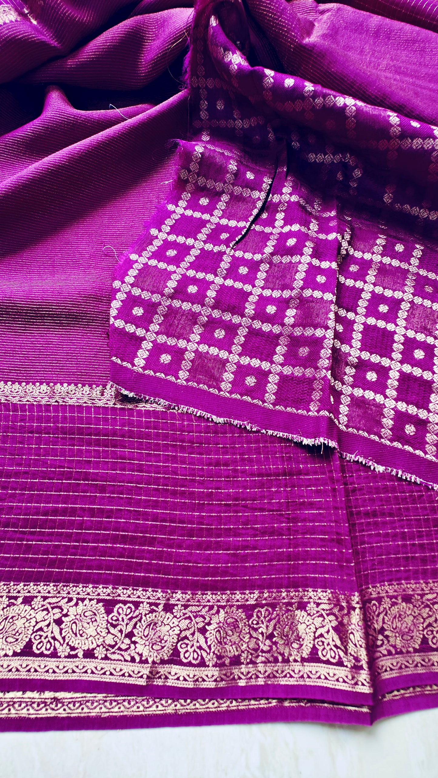 Deep purple pure munga silk