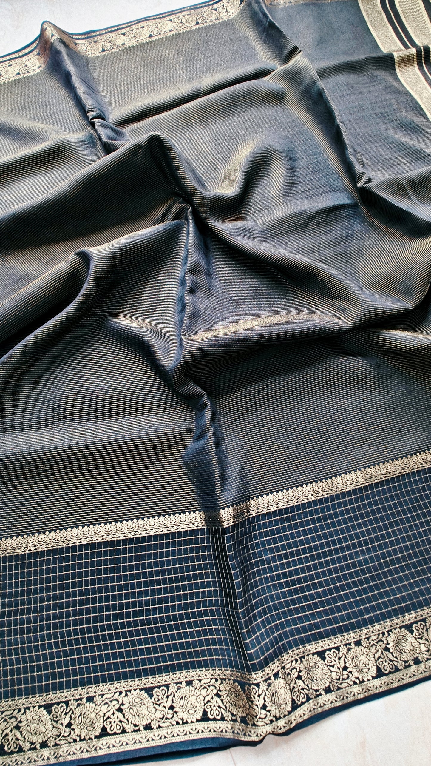 Coal black pure munga silk