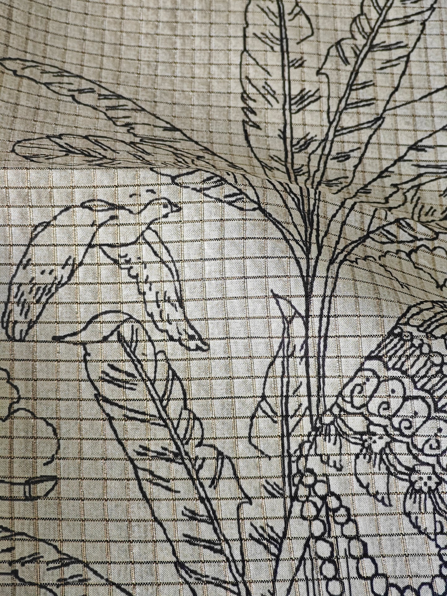 Black & white semi tussar saree