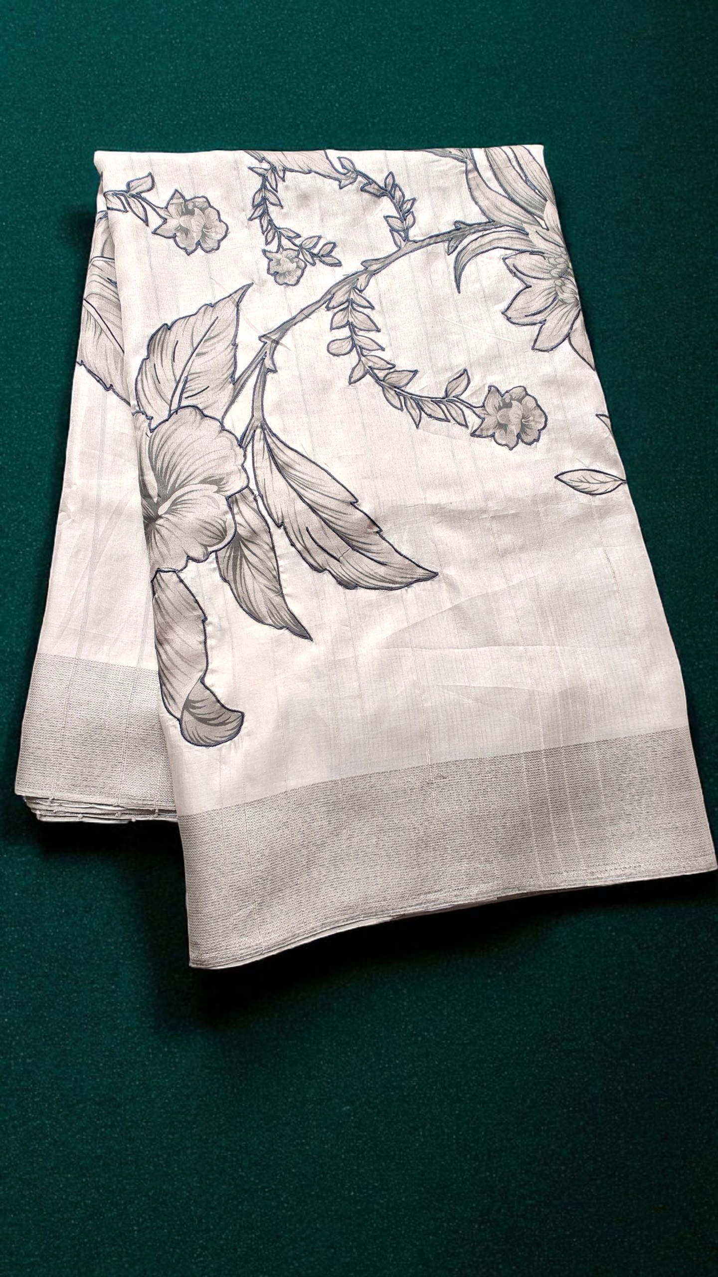 Off white Pure Tussar silk