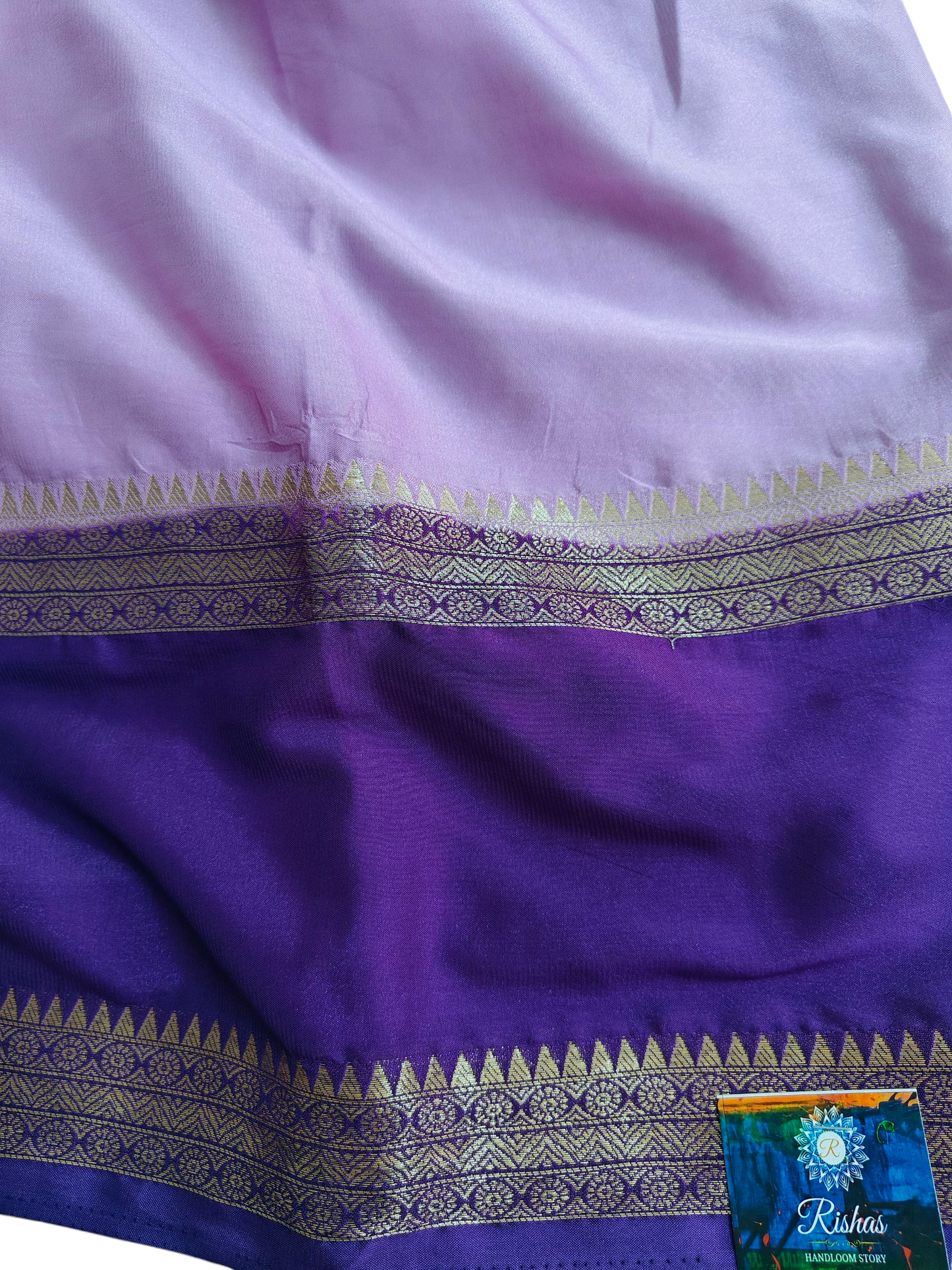 Lilac & purple semi crepe silk