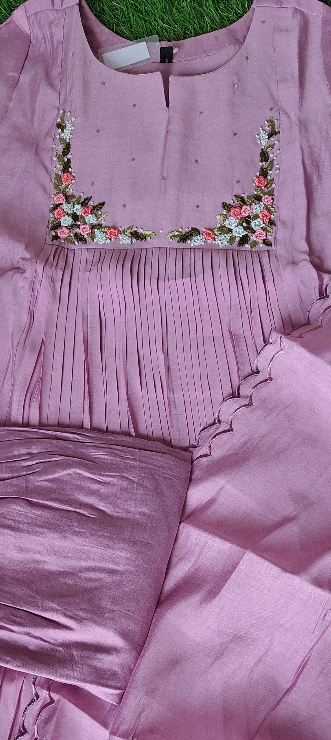 Mul chanderi mauve